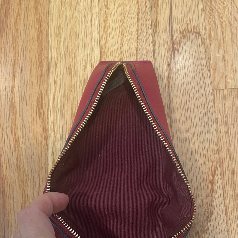 Coach Red Leather Pencil Case Bag with Gold Accents - Picture 4 of 4